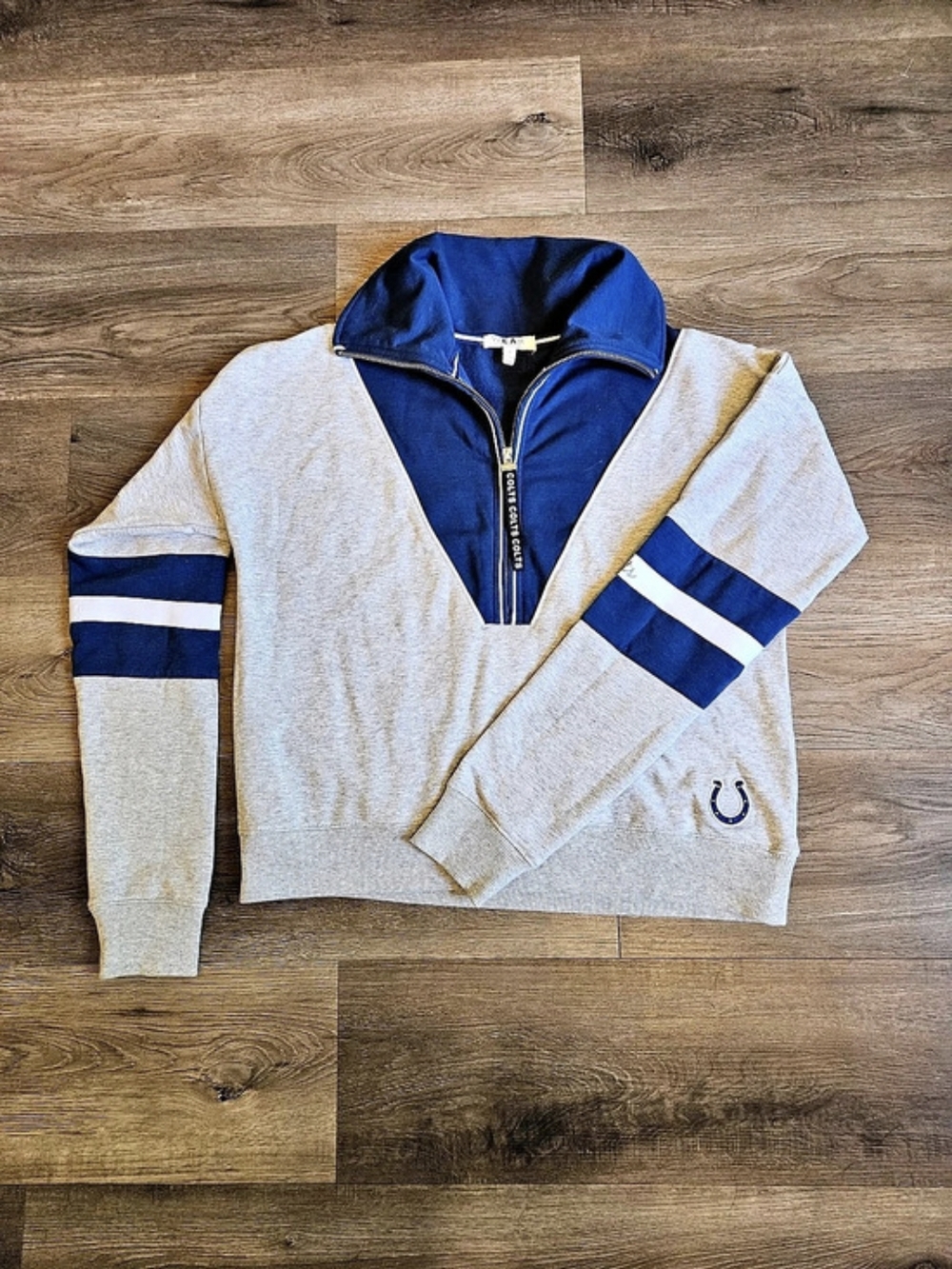 Women Indianapolis Colts quarter-zip sweatshirt Color Block Wear By Erin Andrews